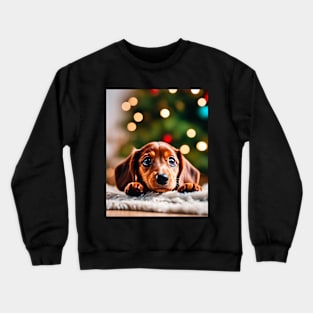 Cute Christmas Dachshund Puppy Crewneck Sweatshirt